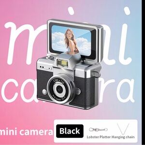 Black mini Digital Camera with Flip Screen